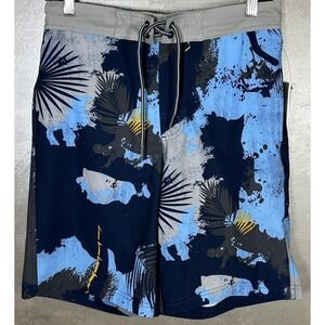 George Swimwear‎ Board Shorts Men's Small Multicolor AOP Drawstring NWT